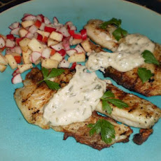 Grilled Herring W/Horseradish and Parsley Sauce