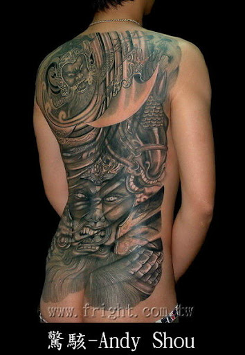 Full back tattoo design 2.