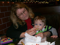 PA December 07 &ndash; Grandma and Sam enjoying Primanti Brothers, a Pittsburgh favorite. Coleslaw and french fries right on your sandwich. Brilliant and super yummy!