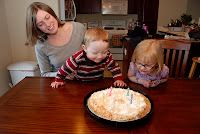 Sara's B-day – Sam is about to take charge in pie serving. Sara's B-day – Sam is about to take charge in pie serving.
