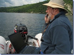 Bob at work in the dinghy