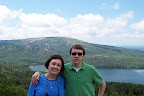 Mom and I on same hilltop in Maine.  Great view there.  Shortly after this, I ran into a guy wearing a stolen Fetzer Gym t-shirt.  Chapel Hill students are all over the place