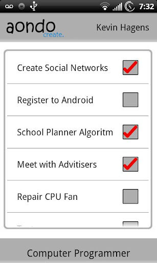 Aondo Checklist