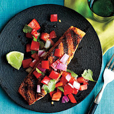 Pan-Grilled Salmon with Red Pepper Salsa