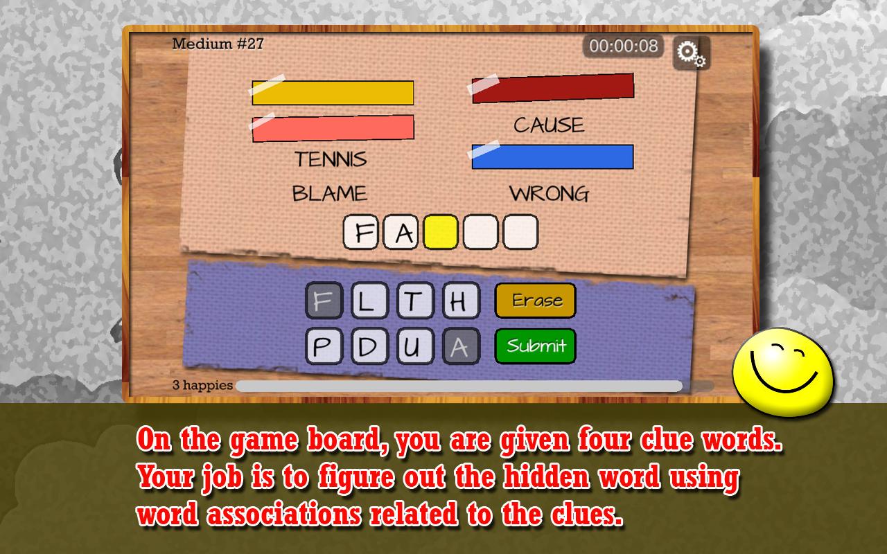 Android application Four Word Association - Puzzle screenshort