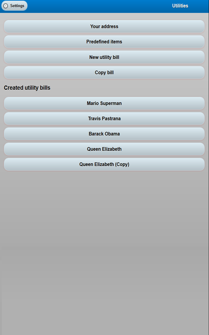 Android application Utility billing screenshort