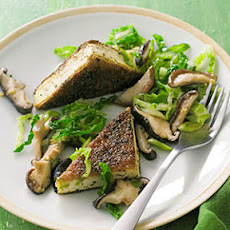 Crisp Genmaicha Tofu with Shiitakes and Savoy Cabbage