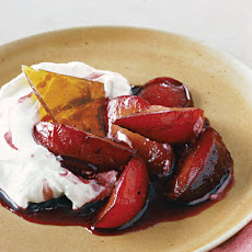 Honey-Roasted Plums with Mascarpone Cream and Brittle