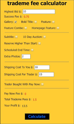 trademe fee calculator