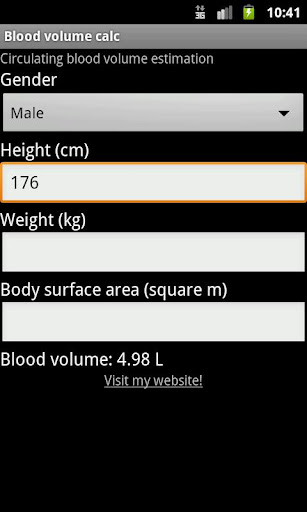 Blood volume calc