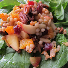 Israeli Couscous-Butternut Squash Salad with Fruit, Cheese + Orange Vinaigrette