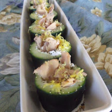 Little Smoked Salmon Cucumber Cups With Peppered Creme Fraiche
