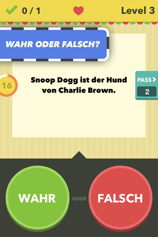 Android application Wahr oder Falsch - Das Spiel screenshort