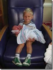 Caleb holding Hannah