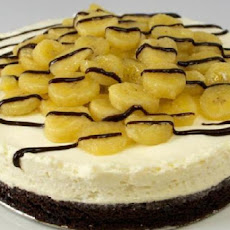 Chocolate Brownie Torte with White Chocolate Mousse and Caramelized Bananas