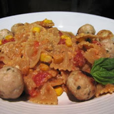 Mini Farfalle With Tomatoes and Corn