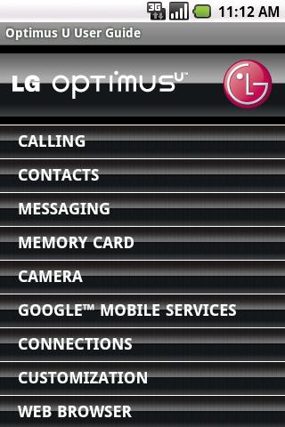 LG Optimus U User Guide