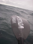 Author's paddle as a wave comes in, Werner Ikelos touring paddle. keithwikle.com