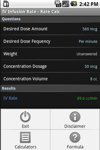 Infusion Calculator