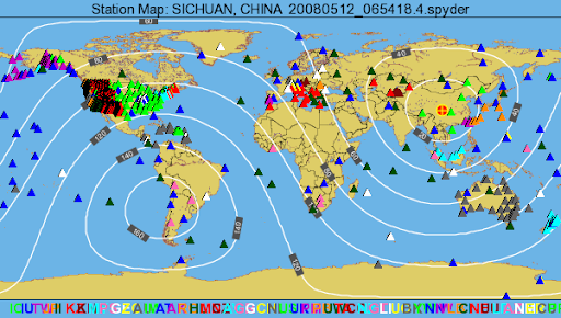 四川地震-地震波传播路径图