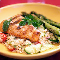 Grilled Salmon with Basil and Mint