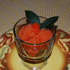 Carrot Sorbet with Candied Carrot Roses