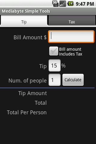 Tip Calculator Item Calc