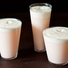 Rhubarb and Rose Ramos Gin Fizz