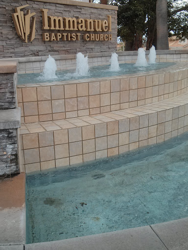 Immanuel Baptist Church Sign with Fountain