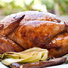 Asian Rotisserie Chicken with Caramelized Bok Choy and Eggplant Recipe