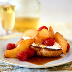 Warm Pear-Raspberry Bruschetta