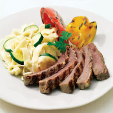 Italian Steak & Vegetables With Alfredo Pasta