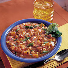 Spicy Roasted Vegetable Soup with Toasted Tortillas