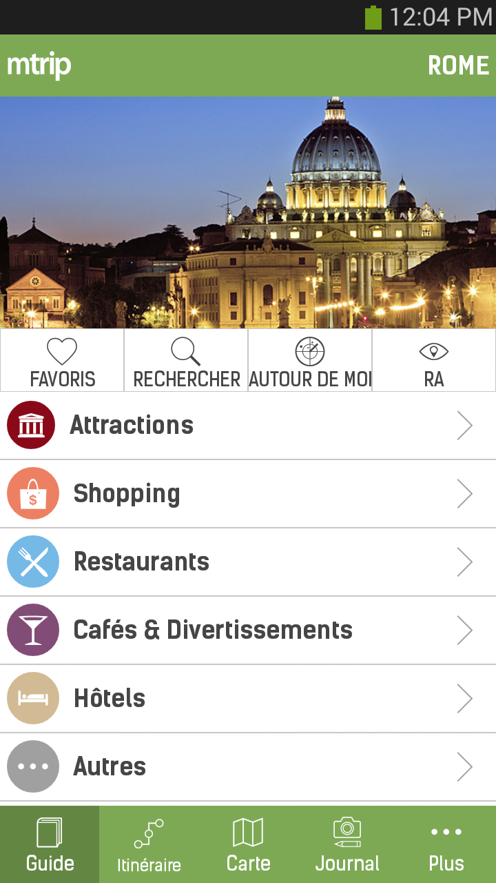 Android application Rome Travel Guide – mTrip screenshort