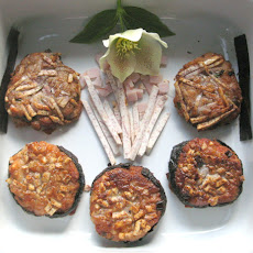 Taro Cakes with Shiitakes,Ham, and Scallions
