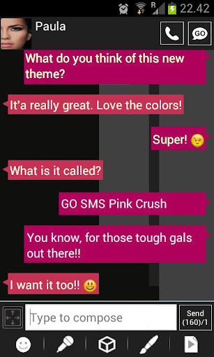 GO SMS Windows 8 Pink