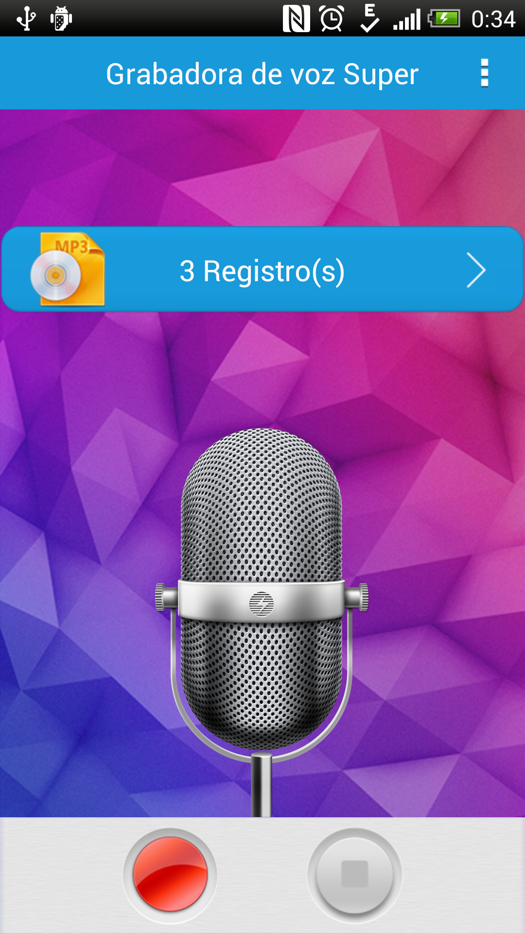 Android application Super Voice Recorder screenshort