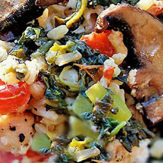 Mediterranean Chicken and Spinach Rice Bake