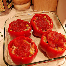 Stuffed Bell Peppers With Rice and Veggies