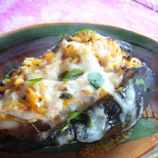Poblanos Stuffed With Cheddar and Chicken