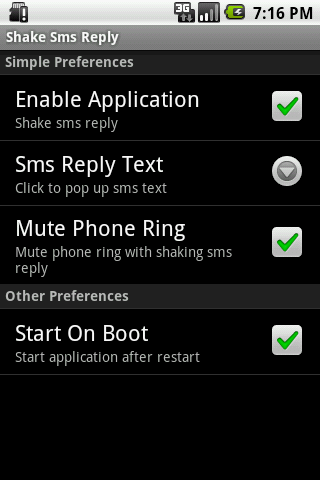 Shake Sms Reply