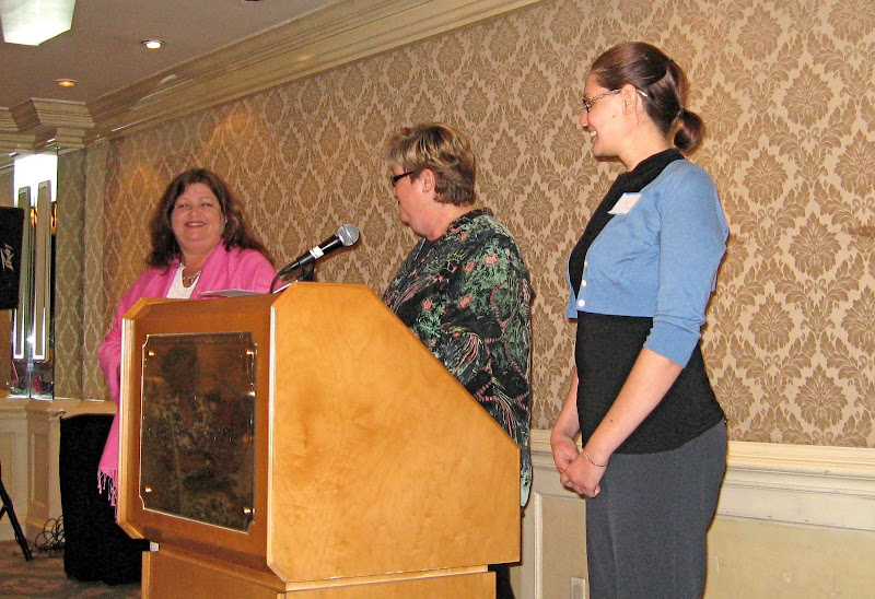 Mara Bommartio, recieving her award
