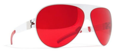 Gafas blancas con cristal rojo