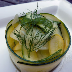 Summer Squash Carpaccio with Fennel, Basil, Mint and Shaved Pecorino