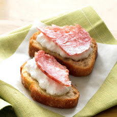 Salami-Ricotta Crostini