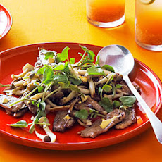 New York Steak with Clamshell Mushrooms