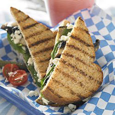 Grilled Eggplant and Portobello Mushroom Sandwich