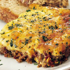 Sausage and Egg Casserole with Sun-Dried Tomatoes and Mozzarella