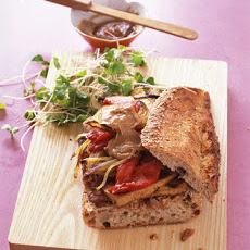 Crisp Tofu Sandwich with Peanut-Ginger Sauce