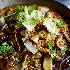 Barley Risotto with Garlicky Mushrooms